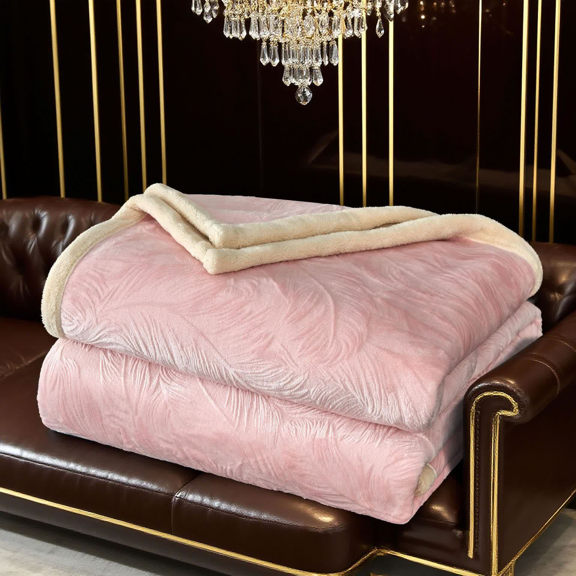 Leaf Textured Warm Throw Blanket - image 14