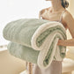 Floral Texture Jacquard Warm Throw Blanket - Green - Queen - image 4