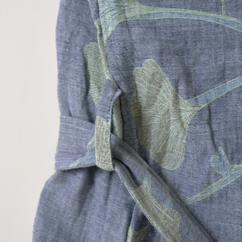 Ginkgo Leaf Organic Cotton Kimono Robe - image 9