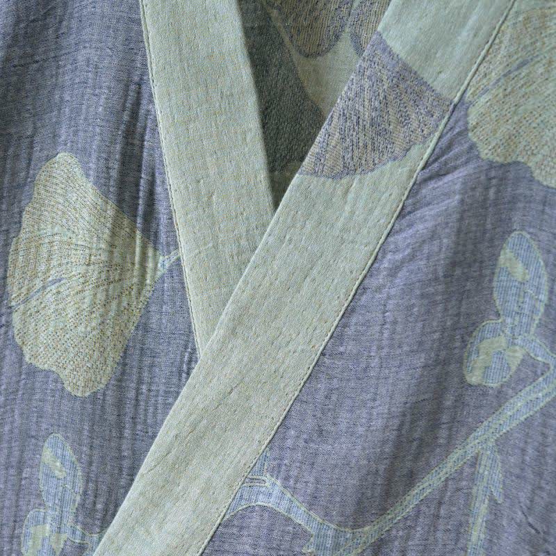Ginkgo Leaf Organic Cotton Kimono Robe - image 5