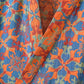 Retro Geometric Pattern Cotton Kimono Robe - image 3