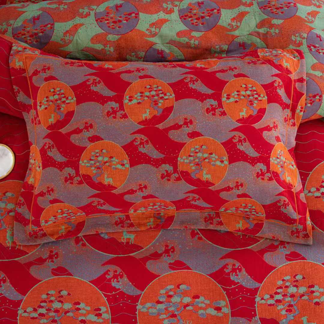 Oriental Sea Moon Cotton Bedding Set(4pcs) - image 8