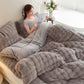 Double Fleece Smooth Warm Quilt Blanket  - Gray - Blanket - King - image 7