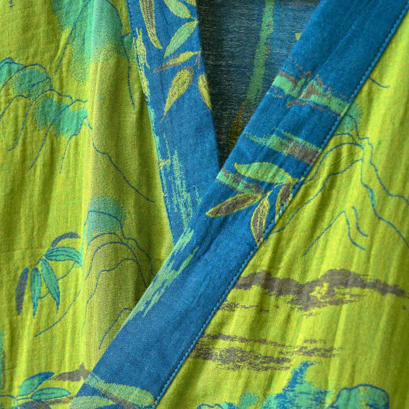 Two-Tone Bamboo Cotton Gauze Kimono Robe - image 8