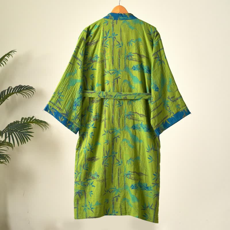 Two-Tone Bamboo Cotton Gauze Kimono Robe - image 4