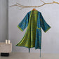 Two-Tone Bamboo Cotton Gauze Kimono Robe - Blue - 2XL - image 14