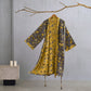 Ginkgo Biloba Cotton Gauze Kimono Robe - Dark Grey - XL - image 15