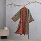 Ginkgo Biloba Cotton Gauze Kimono Robe - Dark Green - XL - image 9