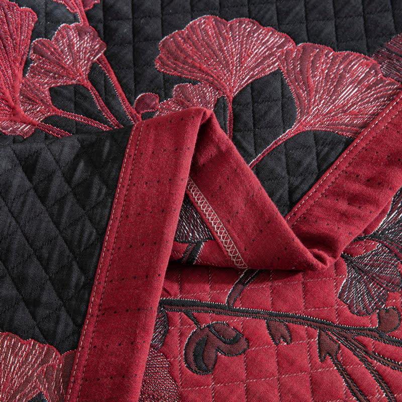 Ginkgo Leaf Natural Cotton Reversible Quilt - image 16