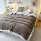 Leaf Textured Sherpa Throw Blanket - Brown - Queen - image 7