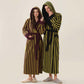 Ownkoti Unisex Striped Hooded Fleece Warm Robe - image 0