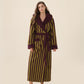 Unisex Striped Hooded Fleece Warm Robe - Purple & Green - XL - image 8