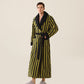Unisex Striped Fleece Warm Long Robe - image 7