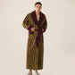 Unisex Striped Fleece Warm Long Robe - image 9