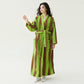 Contrast Stripe Plush Warm Robe - Green - XL - image 3