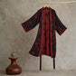Large Ginkgo Leaf Cotton Kimono Robe - Black & Red - 2XL - image 10