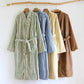 Simple Striped Warm Flannel Bathrobe - image 1