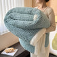 Plaid Jacquard Plush Throw Blanket - Blue - Queen - image 11