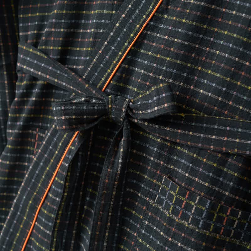 Plaid Organic Cotton Kimono Yukata Robe - image 6