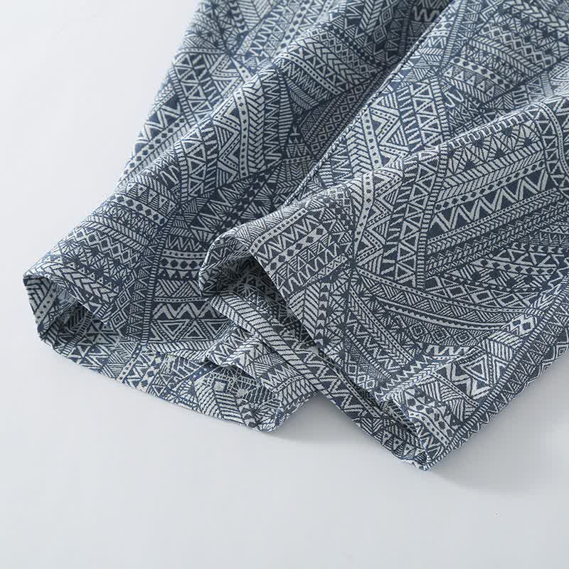 Geometric Pattern Cotton Gauze Loungewear Set - image 11