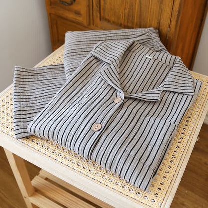 Pure Cotton Simple Striped Loungewear Set - XL - image 2