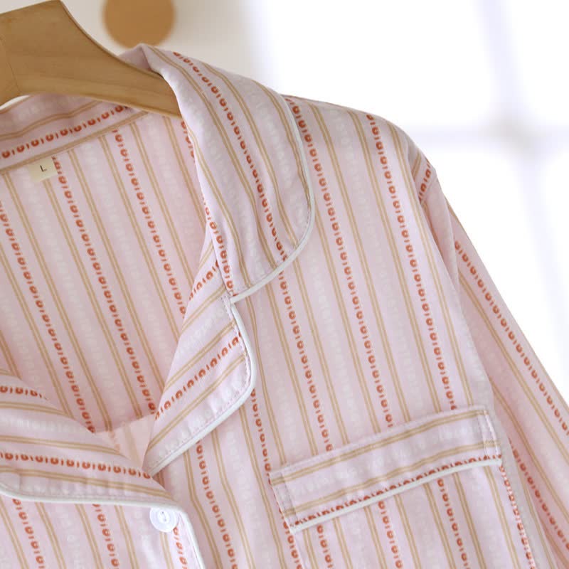 Matching Cotton Gauze Striped Loungewear Set - image 16