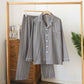 Matching Cotton Gauze Striped Loungewear Set - Grey - Men - XXL - image 7