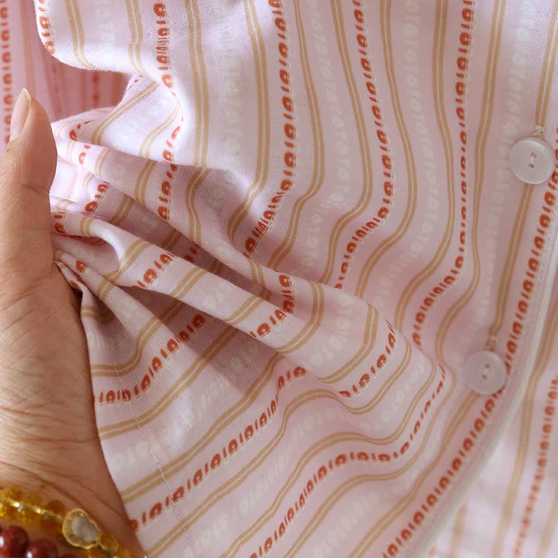 Matching Cotton Gauze Striped Loungewear Set - image 22
