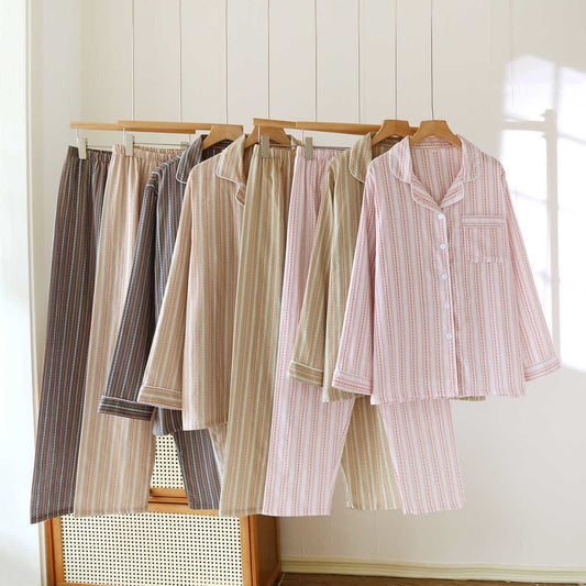 Matching Cotton Gauze Striped Loungewear Set - image 0