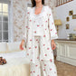 Cherry Print Lace Trim Pajama Set(3PCS) - image 2