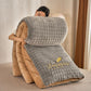 Solid Color Fluffy Textured Warm Blanket - Grey & Khaki - King - image 7