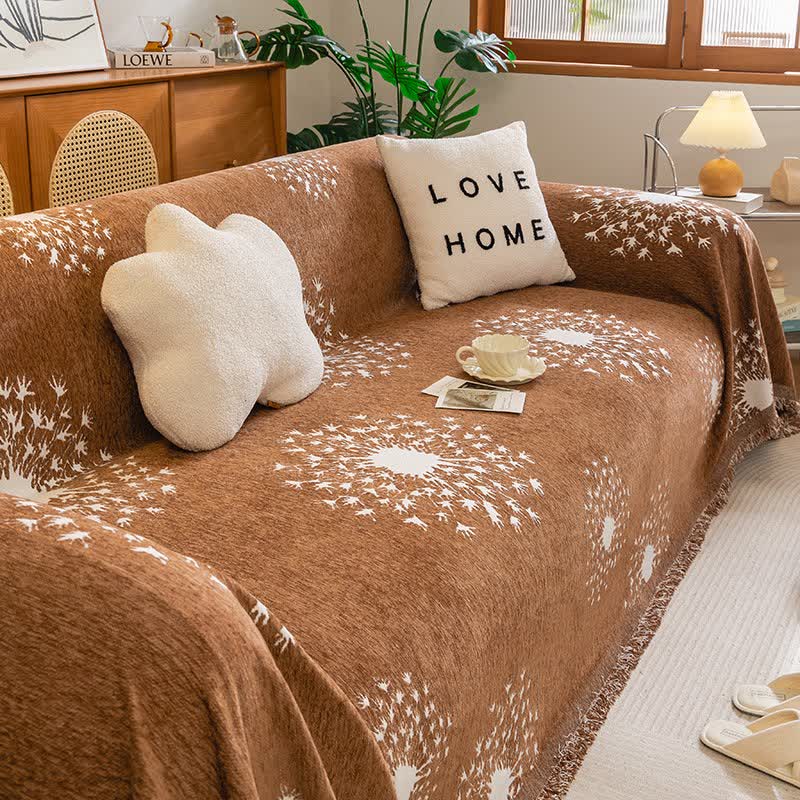Firework Chenille Sofa Throw Blanket - Brown - 71" x 134" - image 4
