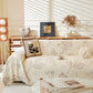 Rural Leaf Chenille Sofa Throw Blanket - Khaki - 71" x 134" - image 7