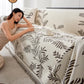 Pine Leaf Chenille Sofa Throw Blanket - Dark Brown - 71" x 134" - image 3