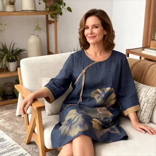 Ginkgo Leaf Inspired Cotton Gauze Nightdress - image 1