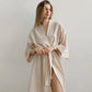 Polka Dot Print Cotton Long Robe - image 3