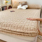 Striped Bear Fleece Warm Fitted Sheet - Khaki - 2PCS Pillowcases - 19" x 29" - image 11