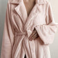 Pink Lapel Collar Plush Fleece Bathrobe - image 3