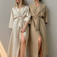 Polka Dot Print Cotton Long Robe - image 0