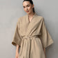 Polka Dot Print Cotton Long Robe - image 13