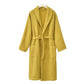 Solid Color Waffle Pure Cotton Bathrobe - Yellow - XXL - image 3