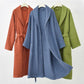 Solid Color Waffle Pure Cotton Bathrobe - image 1