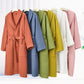 Solid Color Waffle Pure Cotton Bathrobe - image 0