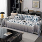 Ink Floral Sofa Cover with Skirt - Blue - 71" x 134" - image 7