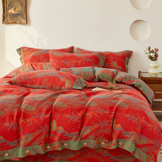 Vintage Rural Jacquard Cotton Gauze Bedding - Bedding Set - King - image 0