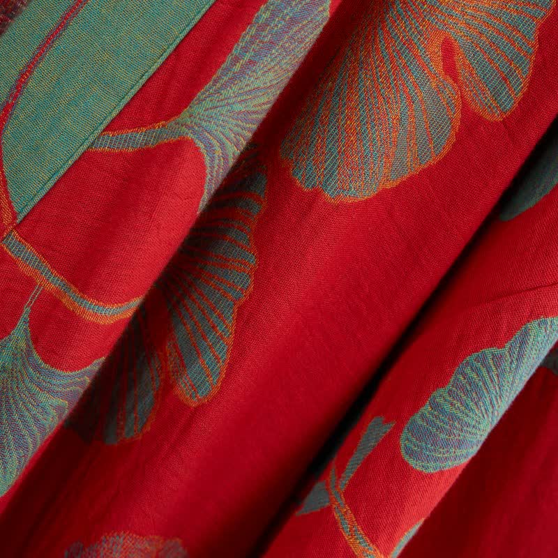 Ginkgo Leaf Organic Cotton Kimono Robe - image 15