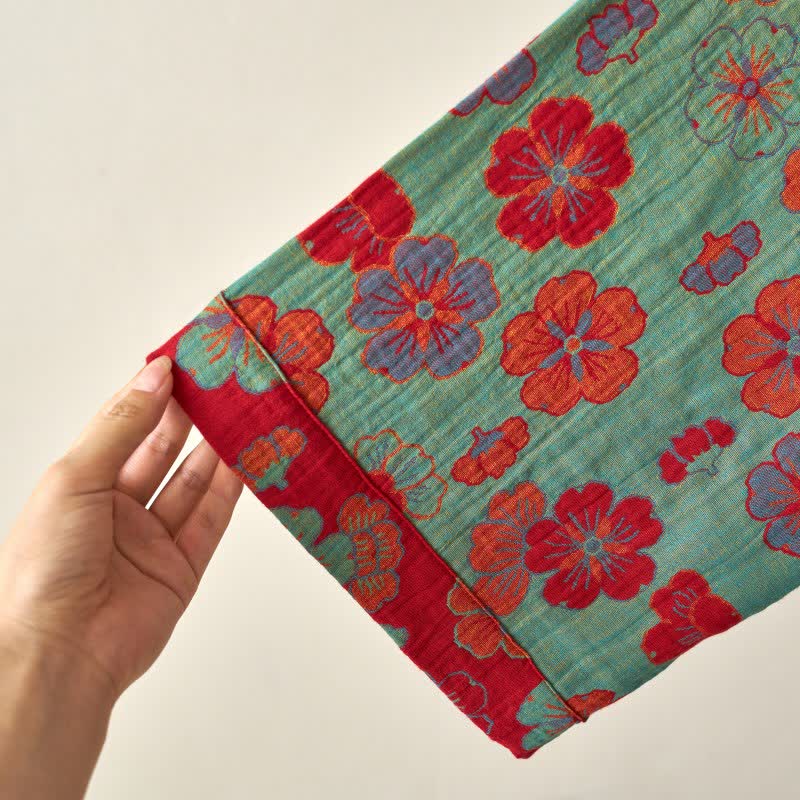 Plum Blossom Cotton Gauze Kimono Robe - image 15