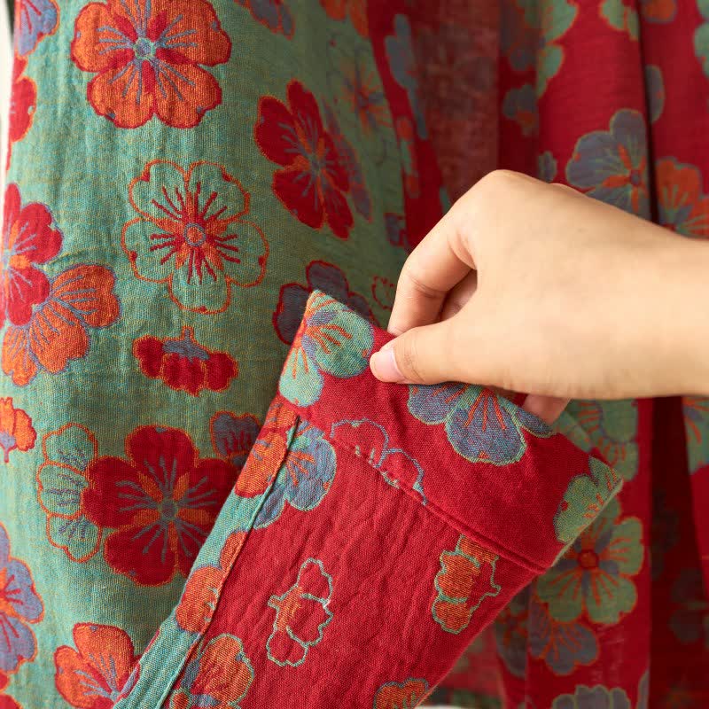 Plum Blossom Cotton Gauze Kimono Robe - image 18