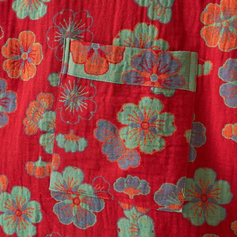 Plum Blossom Cotton Gauze Kimono Robe - image 6