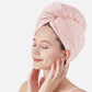 Waffle Absorbent Hair Drying Towel Wrap - Pink - 2PCS - 11" x 29" - image 13